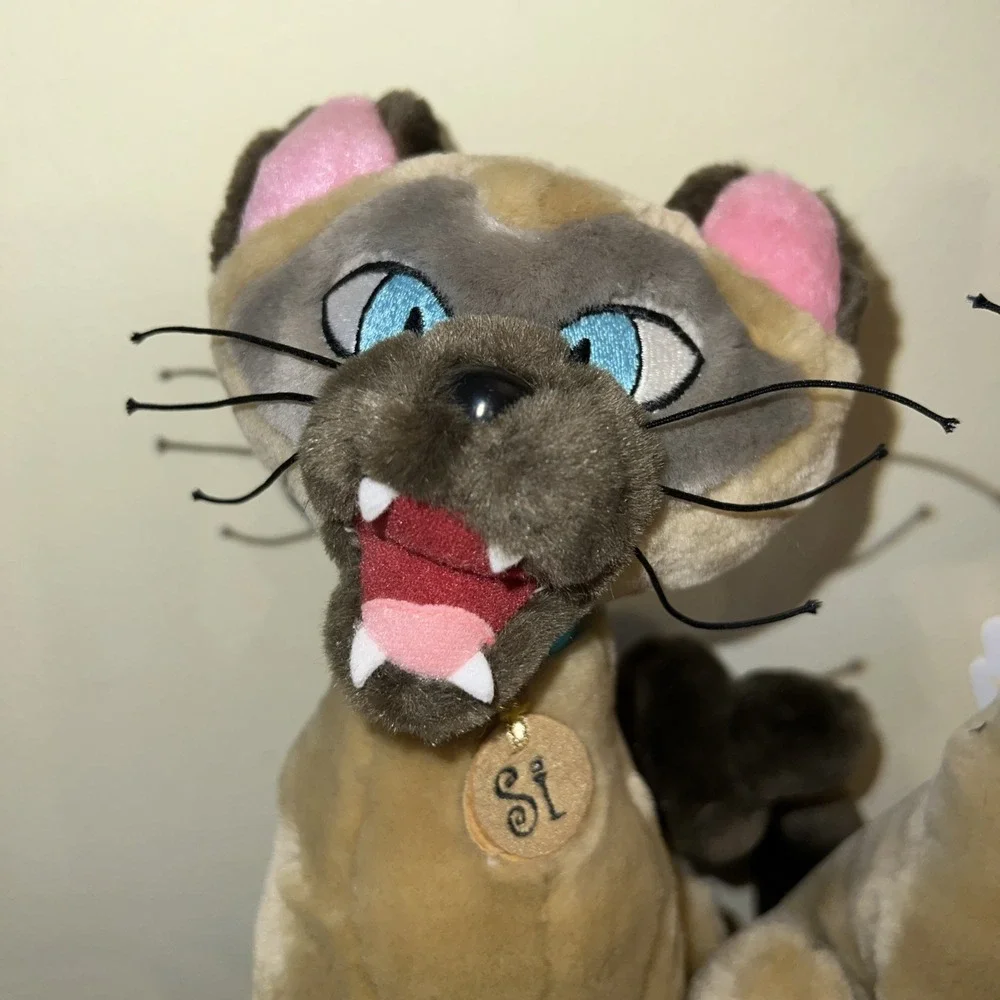 Disney Siamese Cats Si And Am Bean Bag Plush Set Lady & the Tramp Vintage 10